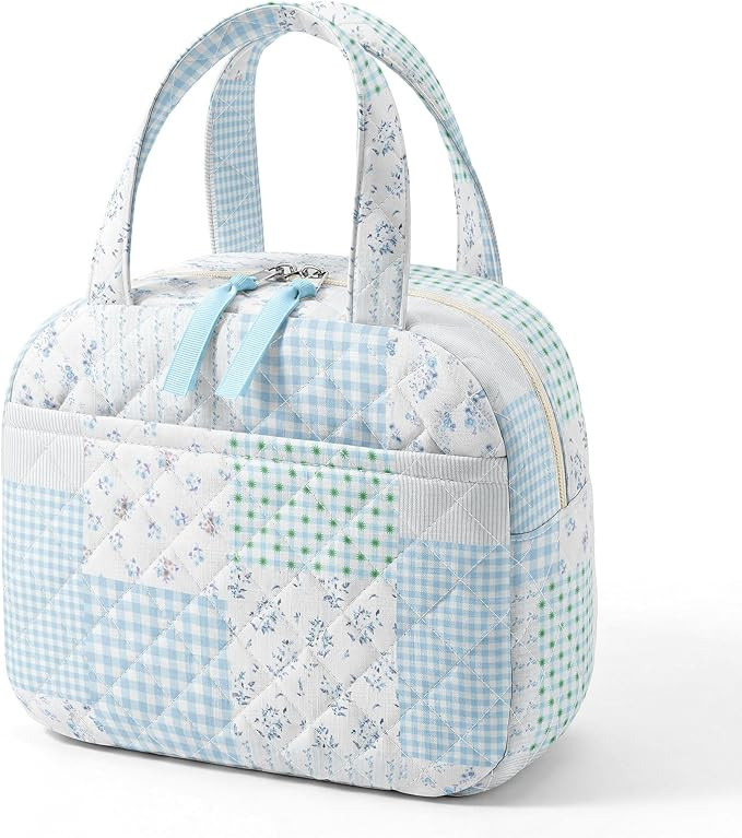 Quilted Lunch Box for Women,Coquette Aesthetic Lunch Box for Teen Girls,Cute Floral Lunch Bags fo... | Amazon (US)