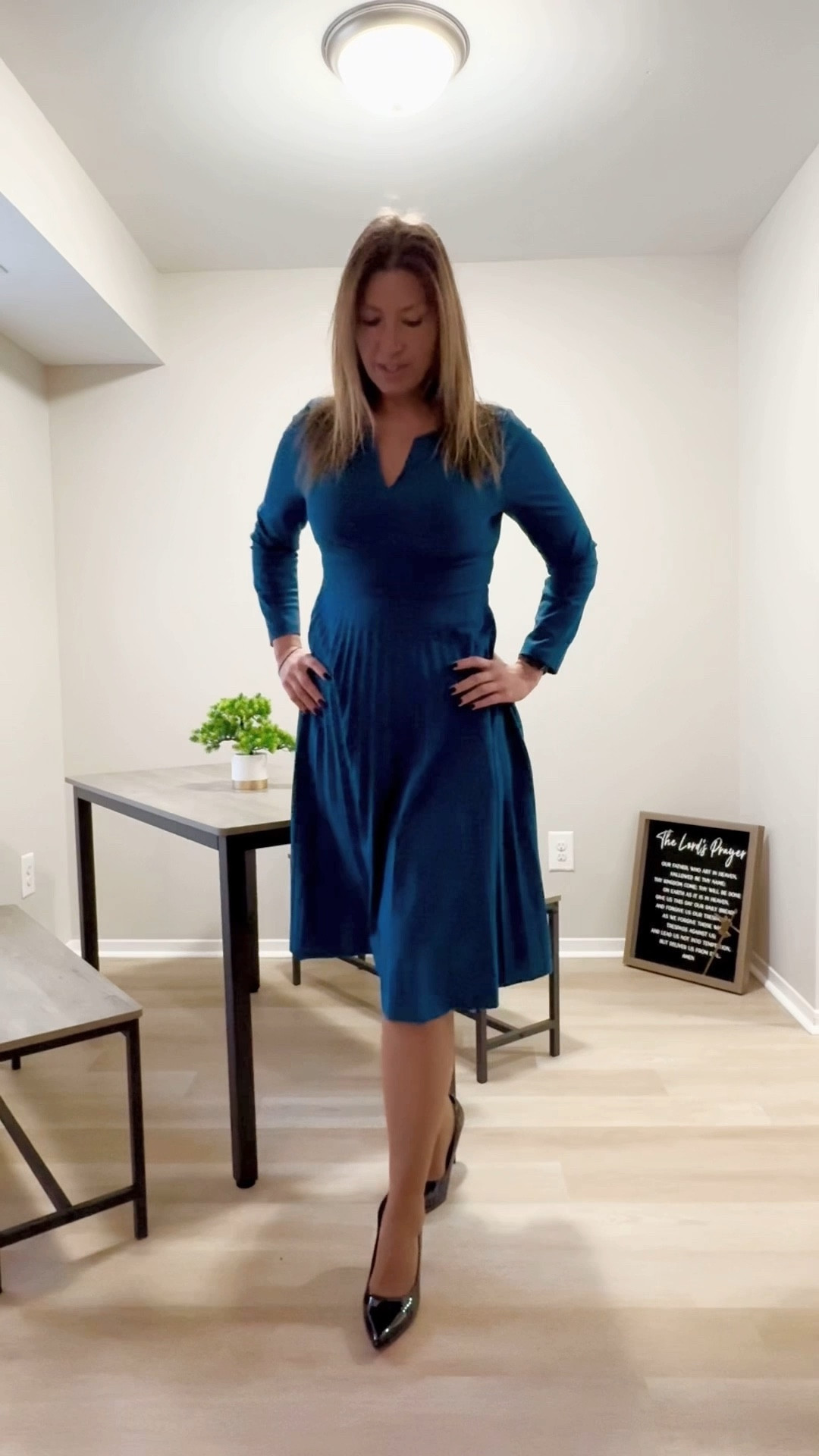 Modest and feminine long sleeve office girl dress from Shein. Figure flattering with pleated skirt gives classic and timeless. Paired with basic black patent pump high heels. These heels are my staples for any look. 

 

#LTKMidsize #LTKTall #LTKWorkwear