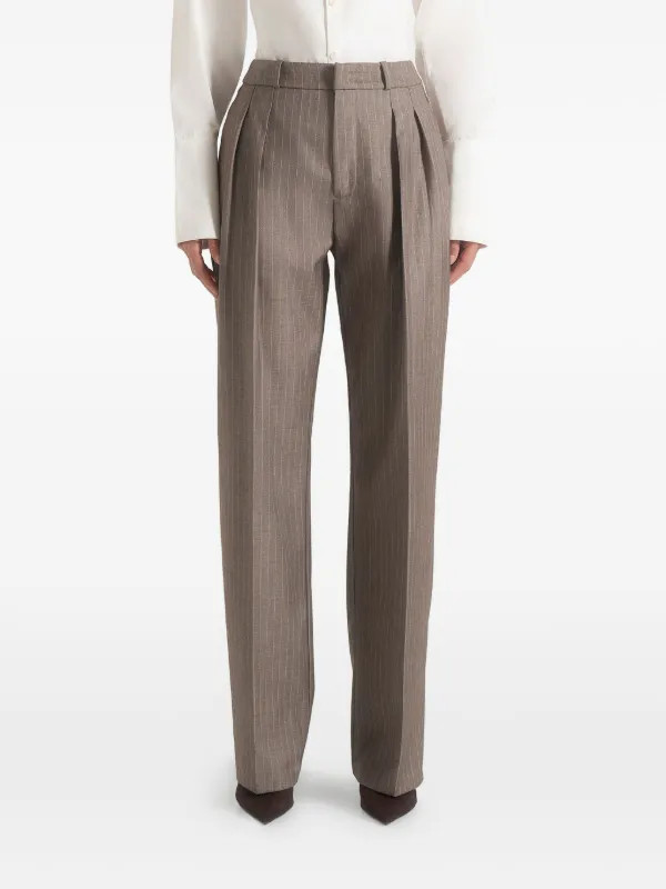 Julie pinstripe-print pleated tailored trousers | Farfetch Global