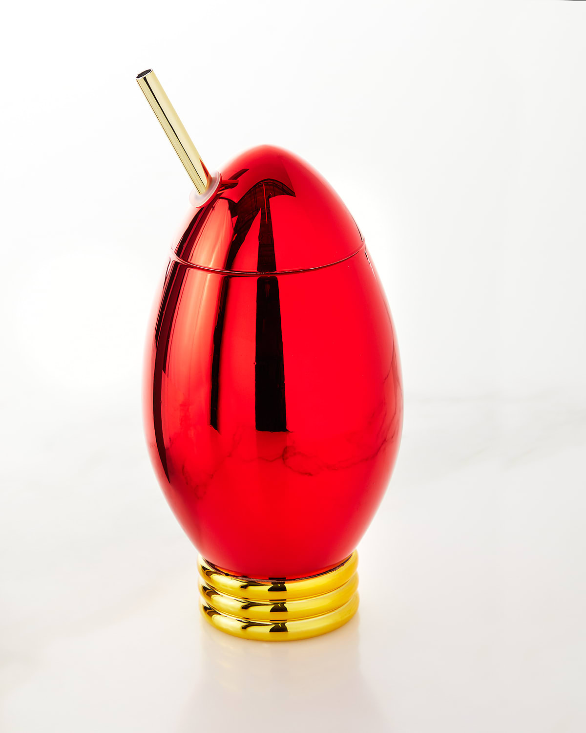 Red Light Cup with Gold Straw | Horchow