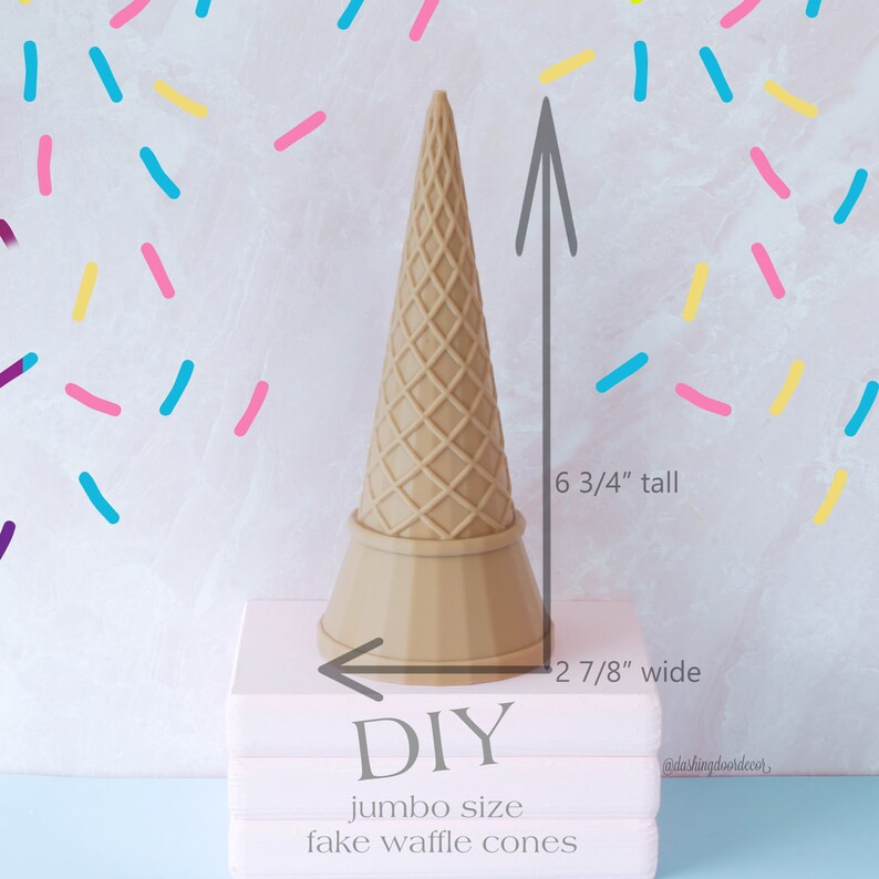 Fake Ice Cream Cone, Jumbo Waffle Cone, Fake Sugar Cone, Fake Ice Cream, Ice Cream Cone Prop, Pre... | Etsy (US)