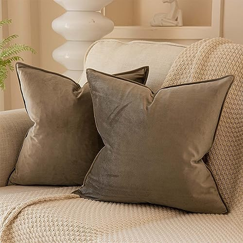 JUSPURBET 20x20 Throw Pillow Covers Set of 2 Decorative Pillow Covers for Couch Sofa Bed Cozy Vel... | Amazon (US)
