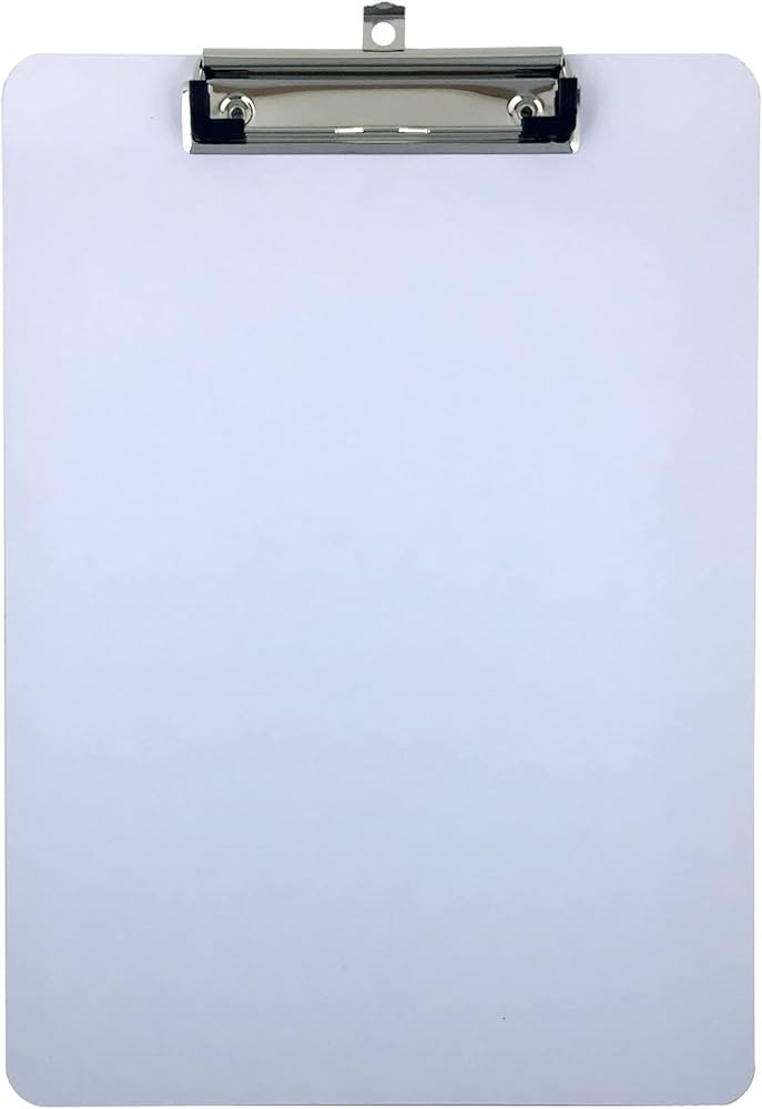 Clipboard Dry Erase Surface 9'' x 12.5'' Letter Size Low Profile Clip Whiteboard Single (Pack of ... | Amazon (US)