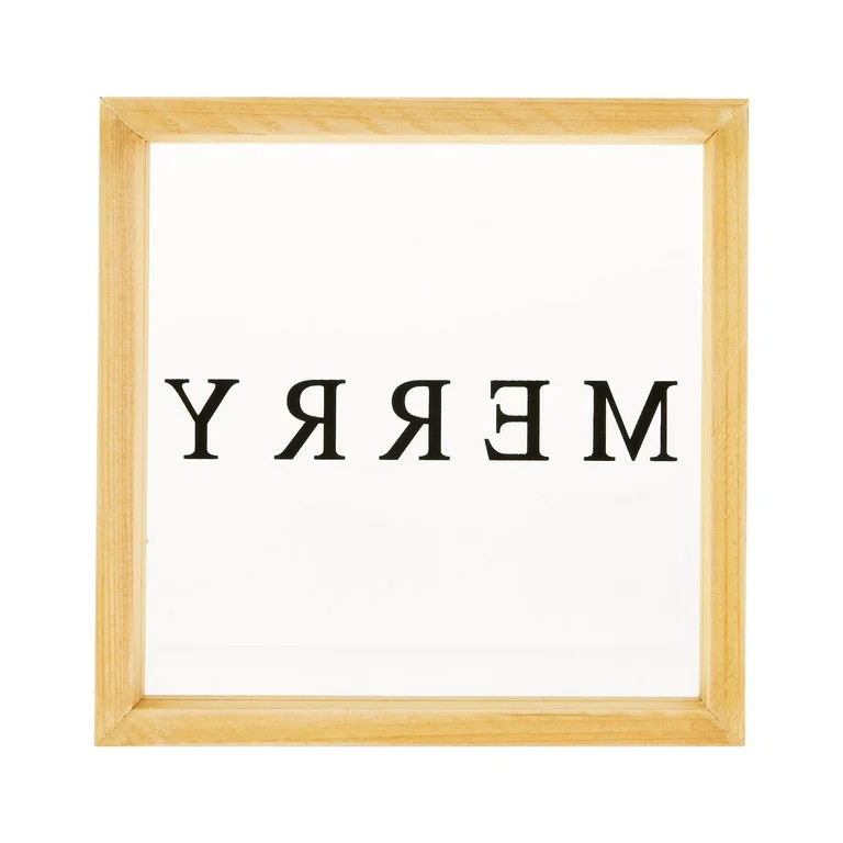 Framed Merry Decor, 7.87 in, by Holiday Time | Walmart (US)