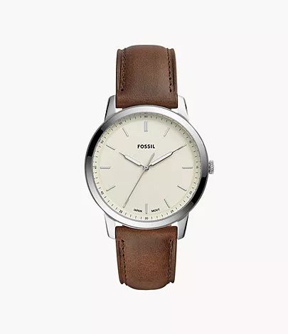 The Minimalist Three-Hand Brown Leather Watch | Fossil (US)