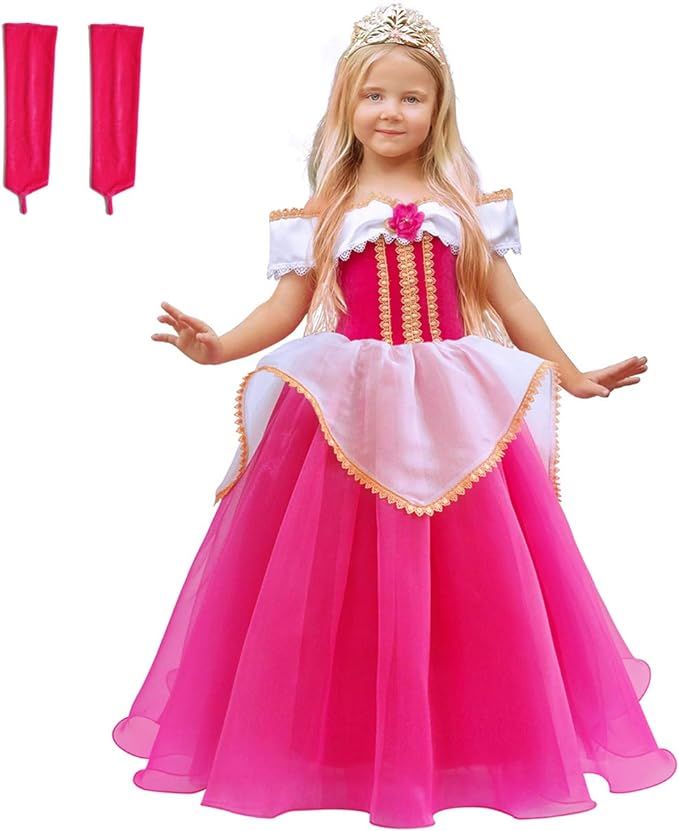 Girls Cinderella Costumes Halloween Princess Dress Up Fancy Birthday Party Ball Gown | Amazon (US)