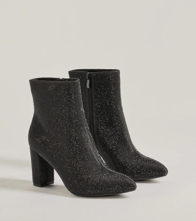Sparkle Glam Rhinestone Ankle Booties | Windsor Stores