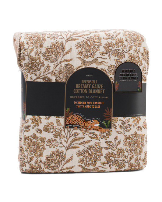 Cotton Gauze And Plush Blanket | TJ Maxx