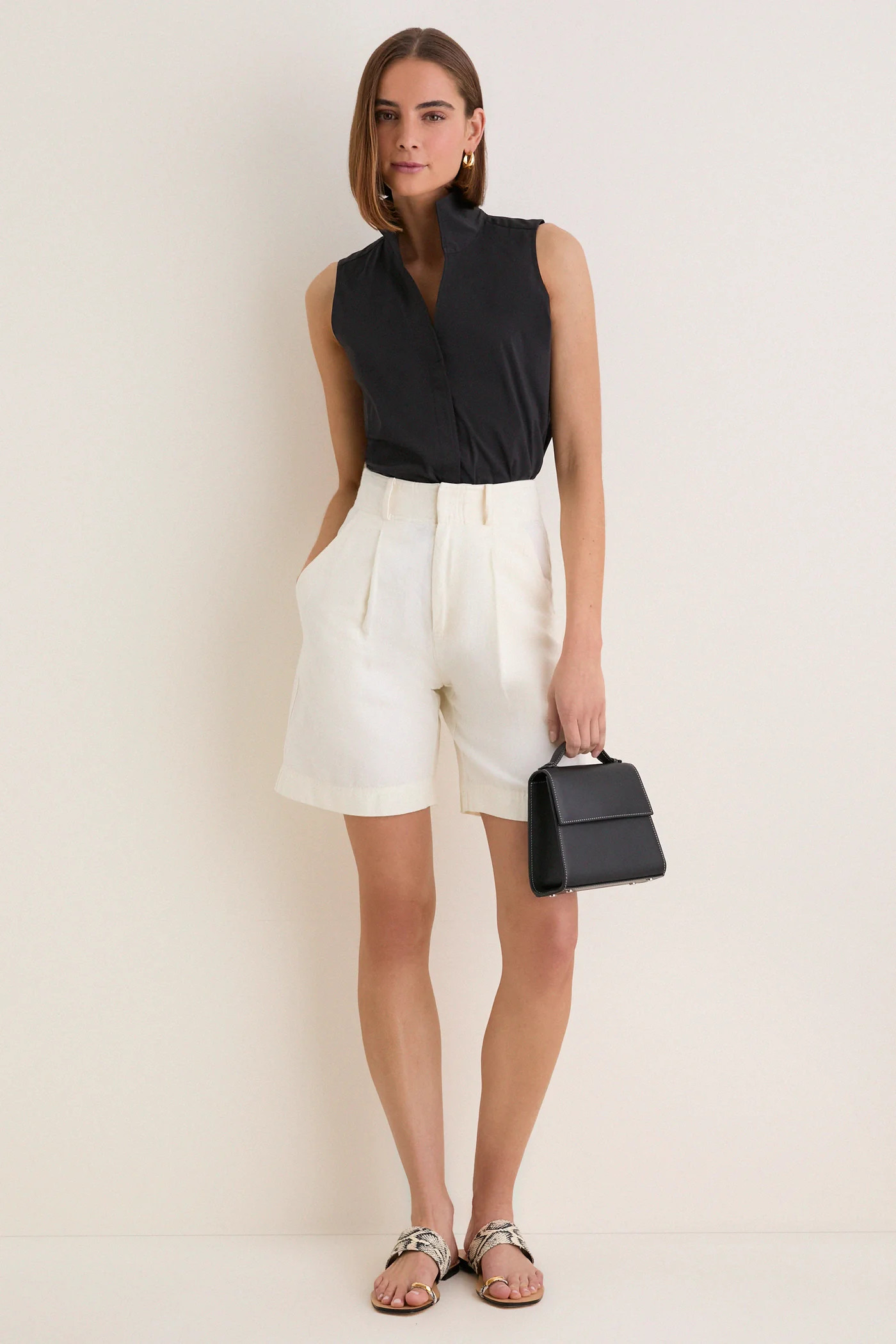 Black Sleeveless Bessette Button Down | Tuckernuck (US)