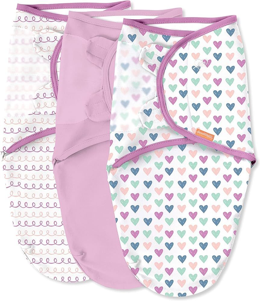 SwaddleMe Original Swaddle - Size Small/Medium, 0-3 Months, 3-Pack (Hearts and Hoops) Easy to Use... | Amazon (US)
