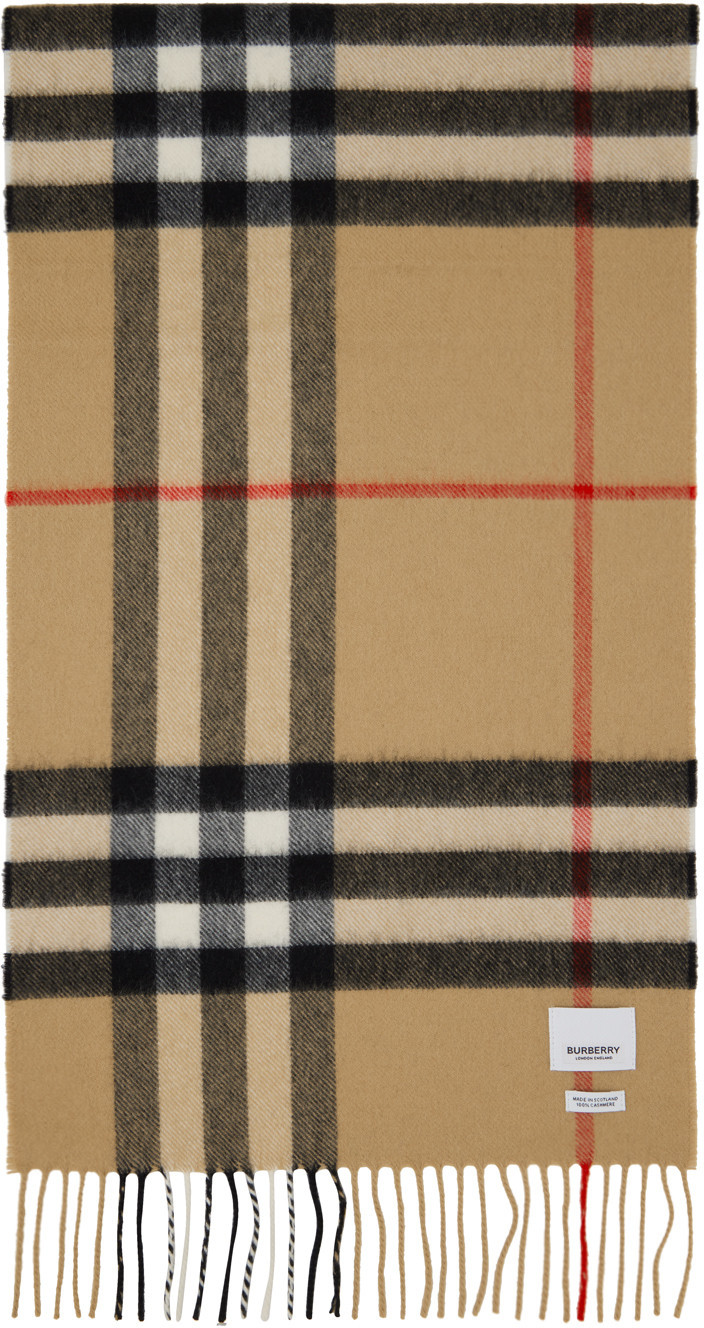 Burberry Beige 'The Burberry Check' Scarf | SSENSE