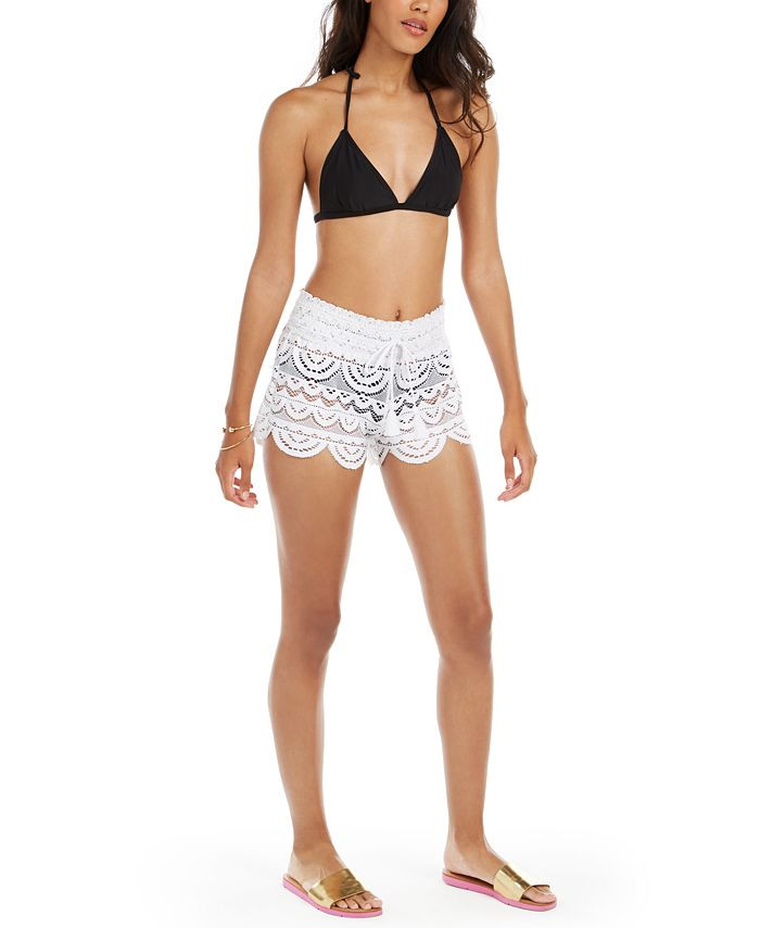 Juniors' Scalloped Lace Cover-Up Shorts, Created for Macy's | Macys (US)