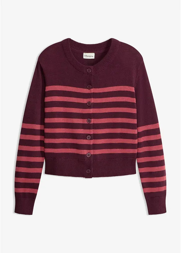 Verkürzte Strickjacke aus Baumwoll-Mix | Bonprix DE