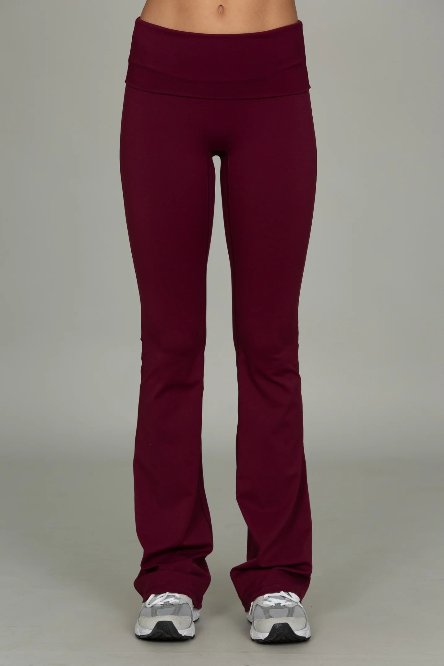 Merlot Essential Foldover Flare Pant | Gold Hinge