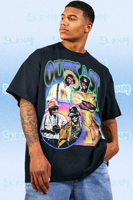 Oversized Vintage Outcast License T-shirt | boohooMAN (US & CA)