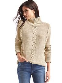 Plait cable knit mockneck sweater | Gap US