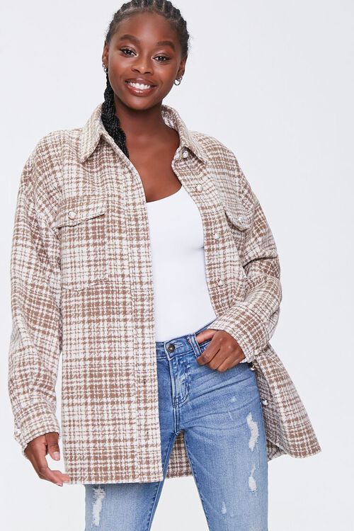 Faux Pearl Tweed Shacket | Forever 21 (US)