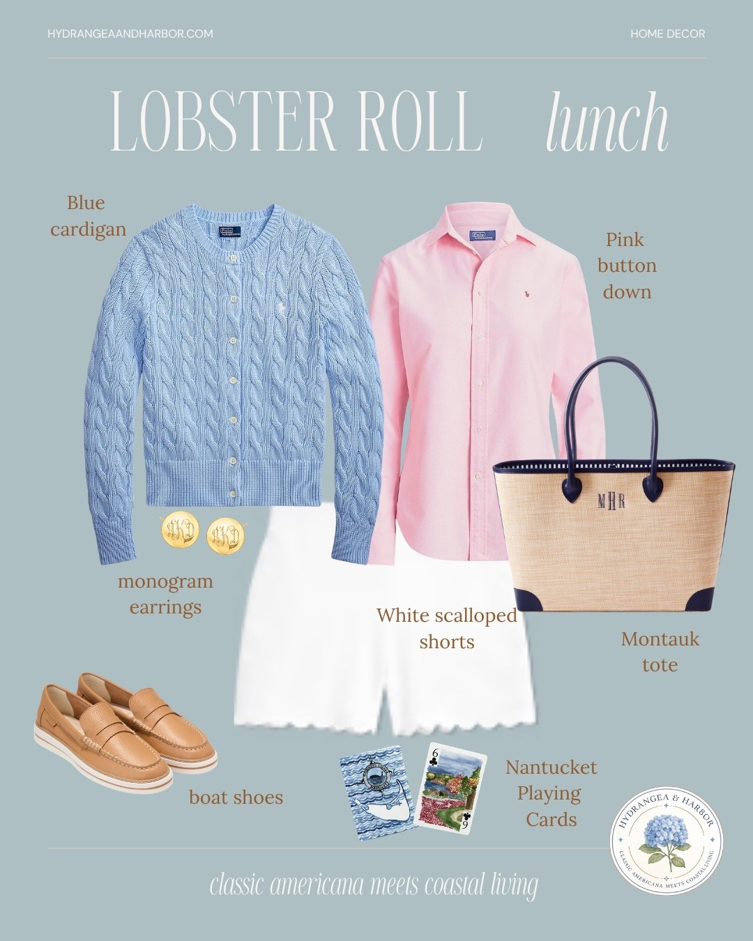 Summer coastal outfit perfect for Nantucket!