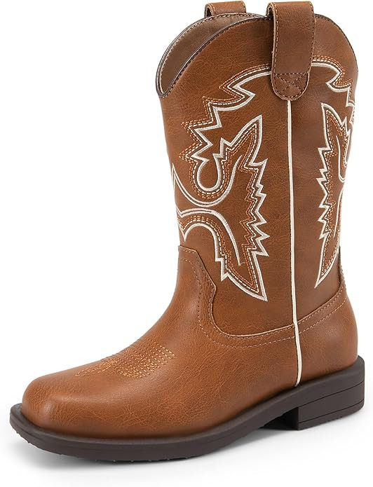 DREAM PAIRS Boys Girls Cowboy Boots Toddler Mid Calf Western Boots Square Toe Riding Boots for Ki... | Amazon (US)