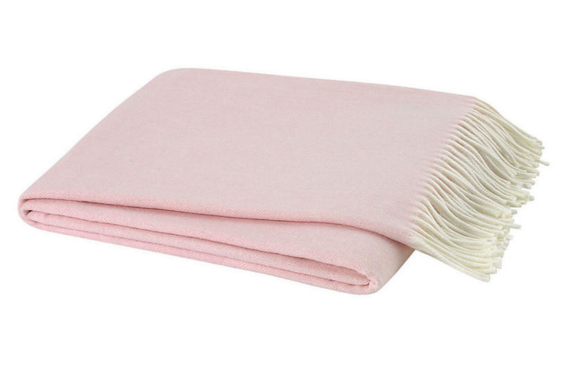Herringbone Throw, Cherry Blossom | One Kings Lane
