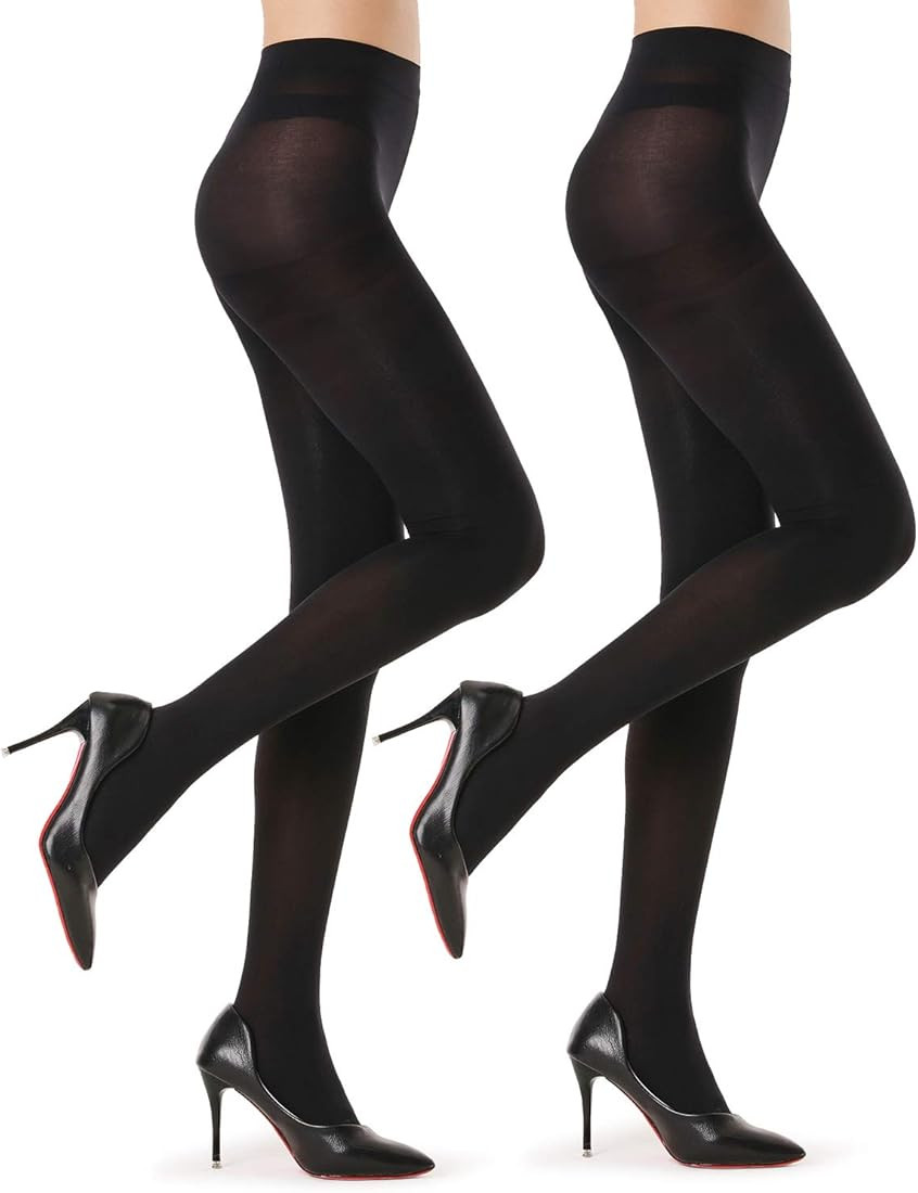 G&Y 2 Pairs Semi Opaque Tights for Women - 40D Microfiber Control Top Pantyhose | Amazon (US)