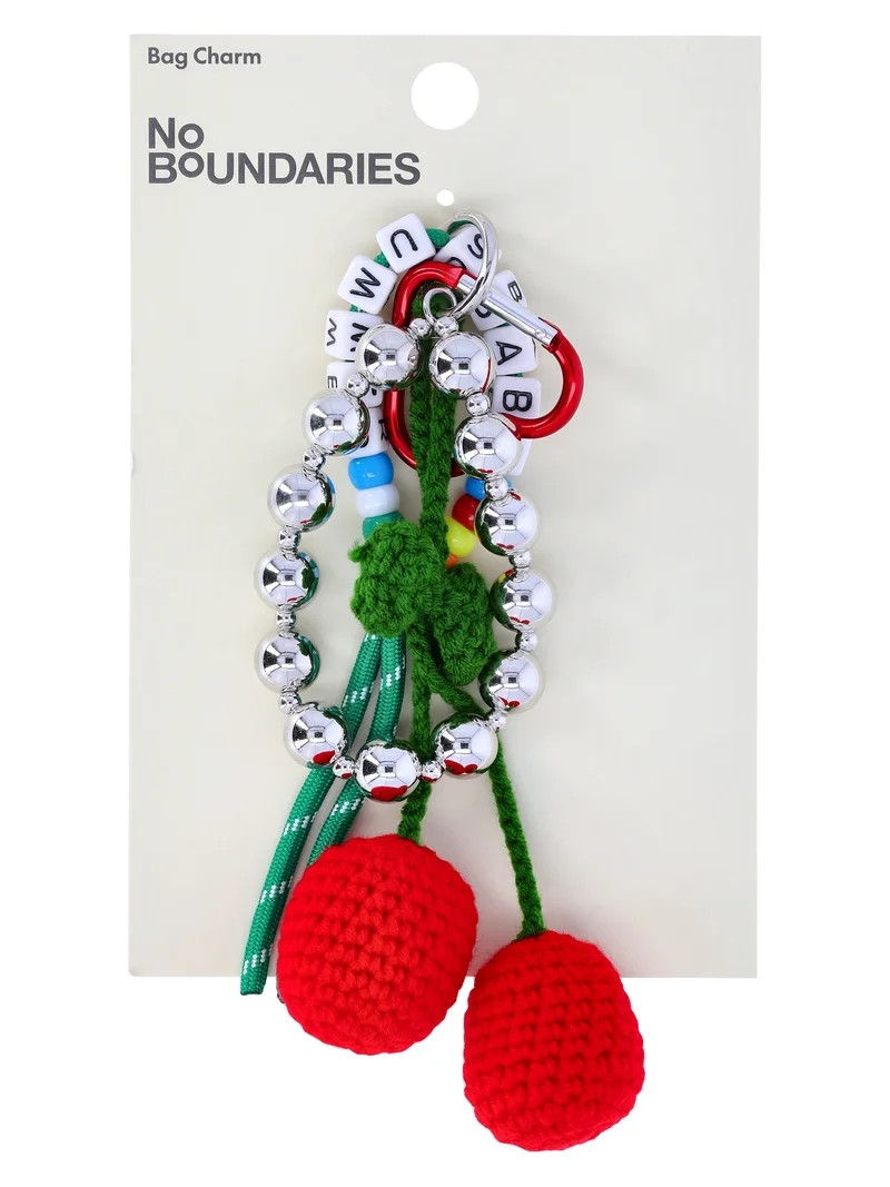 No Boundaries Women's Festival Bag Charm, Red Crochet Cherry | Walmart (US)
