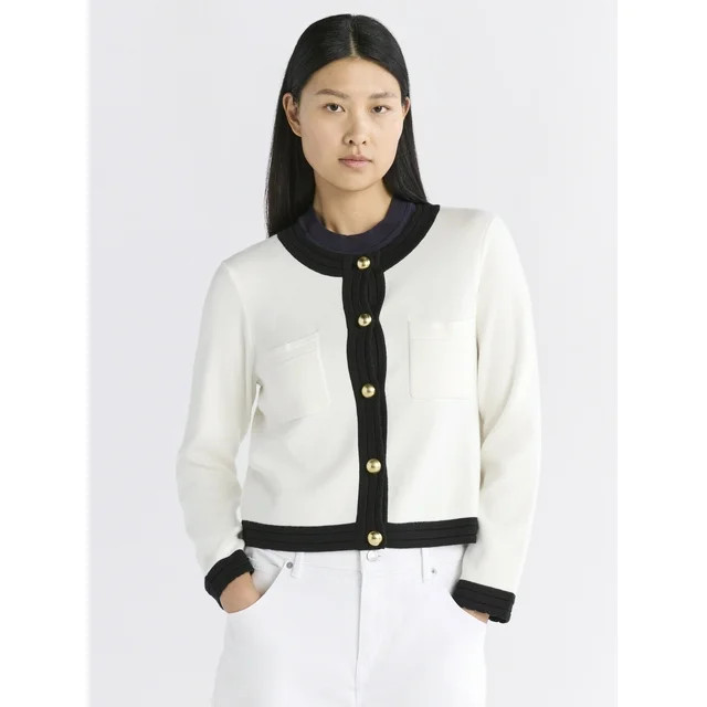 Free Assembly Women's Pocket Cardigan Sweater with Long Sleeves, Sizes XS-XXL | Walmart (US)