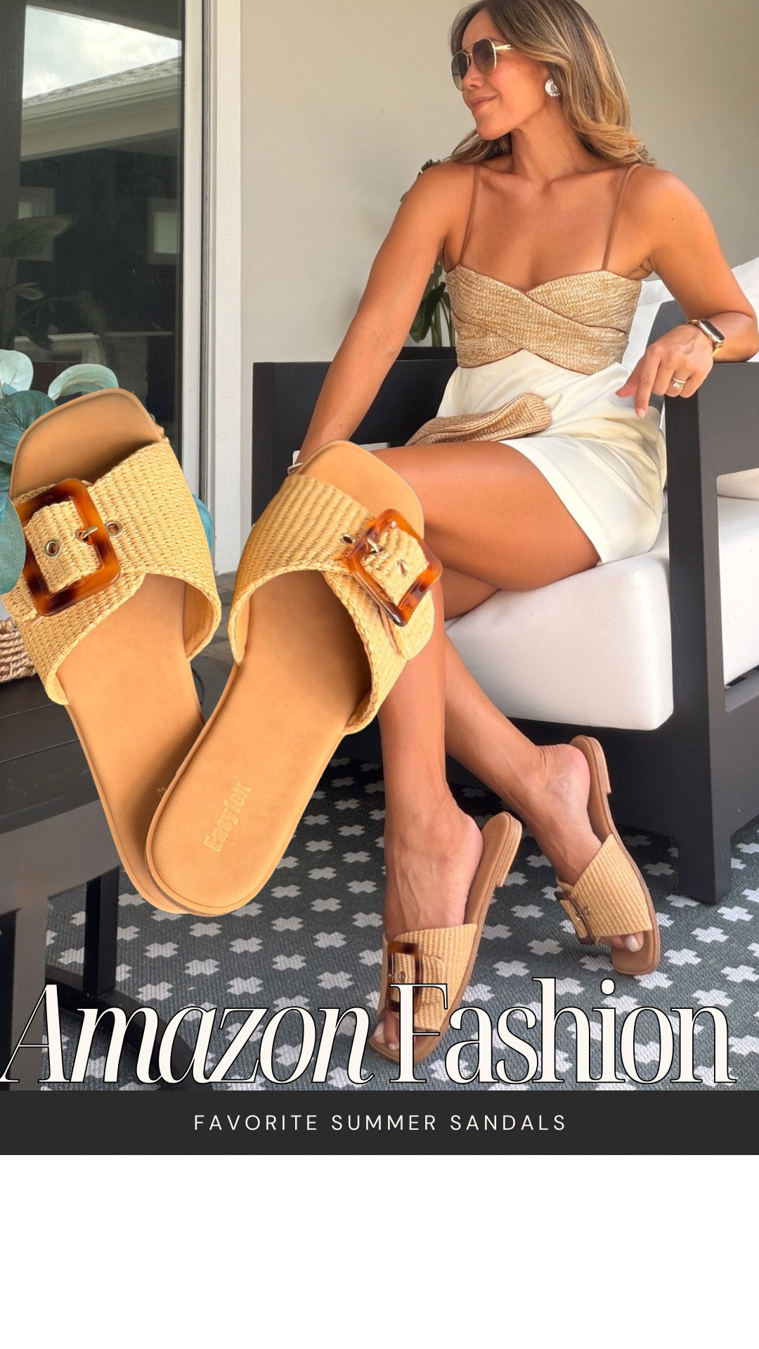 My favorite summer sandals. 🤎 The woven raffia, leather details + tortoise buckle make these flats feel so chic, and the cushioned footbed is incredibly comfortable for all-day wear. I love how easily they elevate everything from shorts and dresses to vacation looks—definitely one of my most-worn pairs this season.

#LTKSeasonal #LTKootd #LTKgrwm