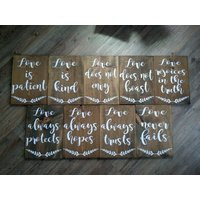 1 Corinthians 13 Wood Wedding Aisle Signs, Set Of 9, Love Is Patient, Kind, Never Fails Does Not Envy 12x16 | Etsy (US)