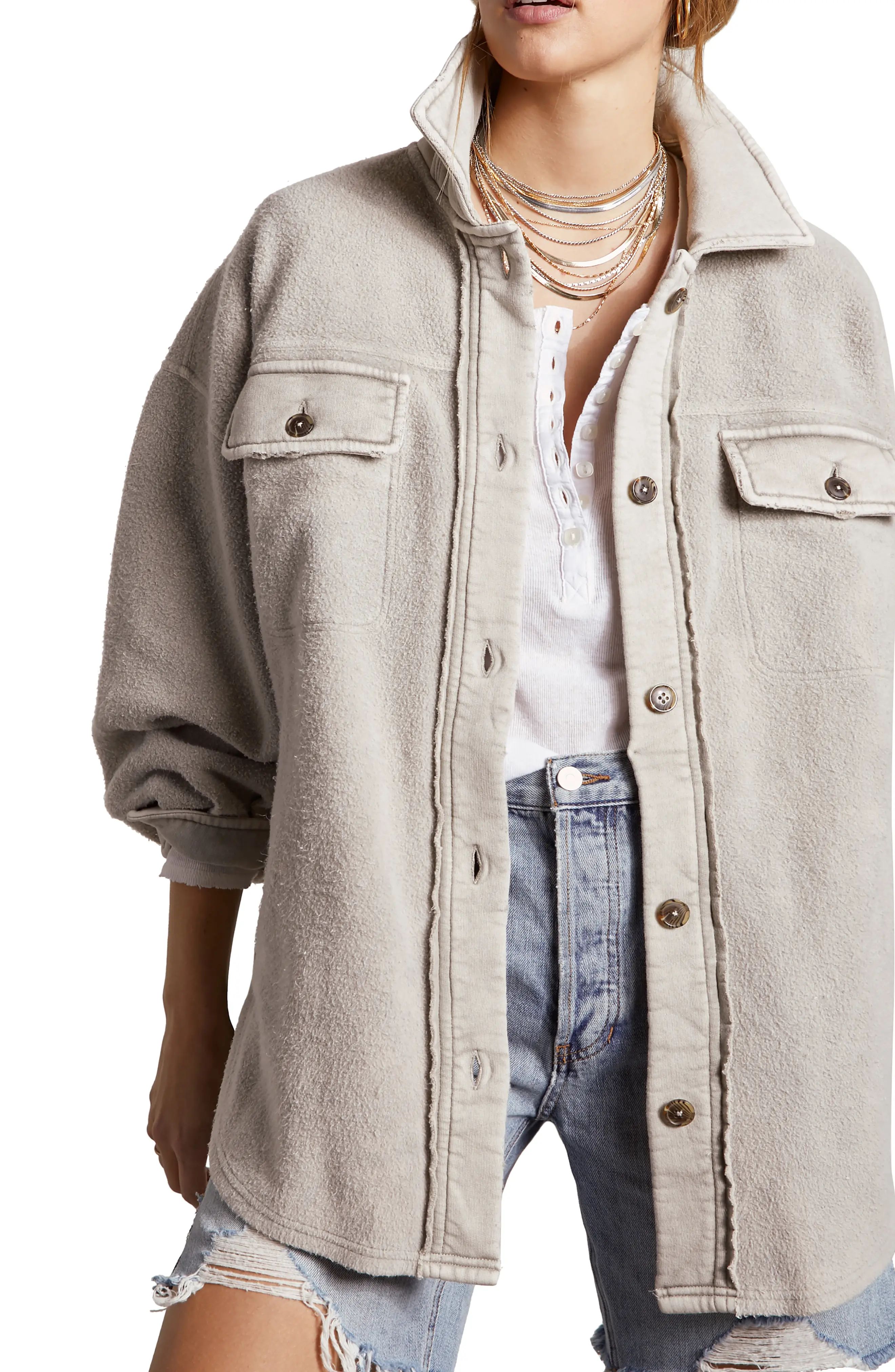Free People Ruby Jacket, Size Medium in Stone at Nordstrom | Nordstrom