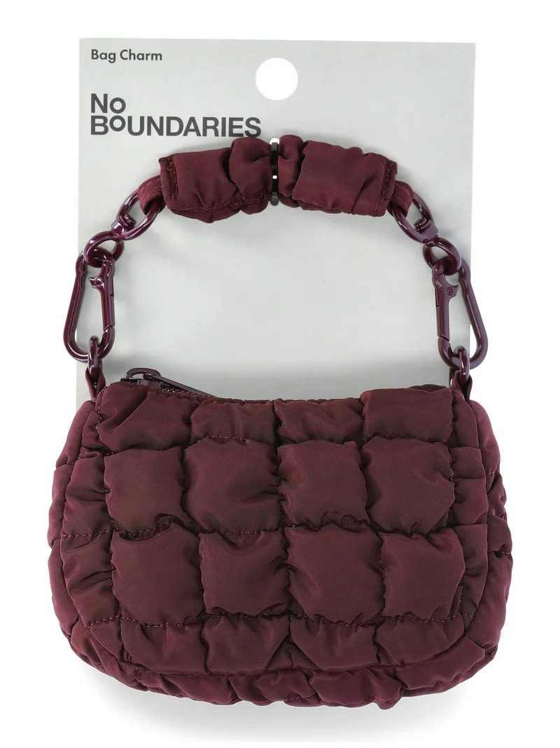 No Boundaries Women's Mini Quilted Hobo Bag Charm, Wine Fusion | Walmart (US)