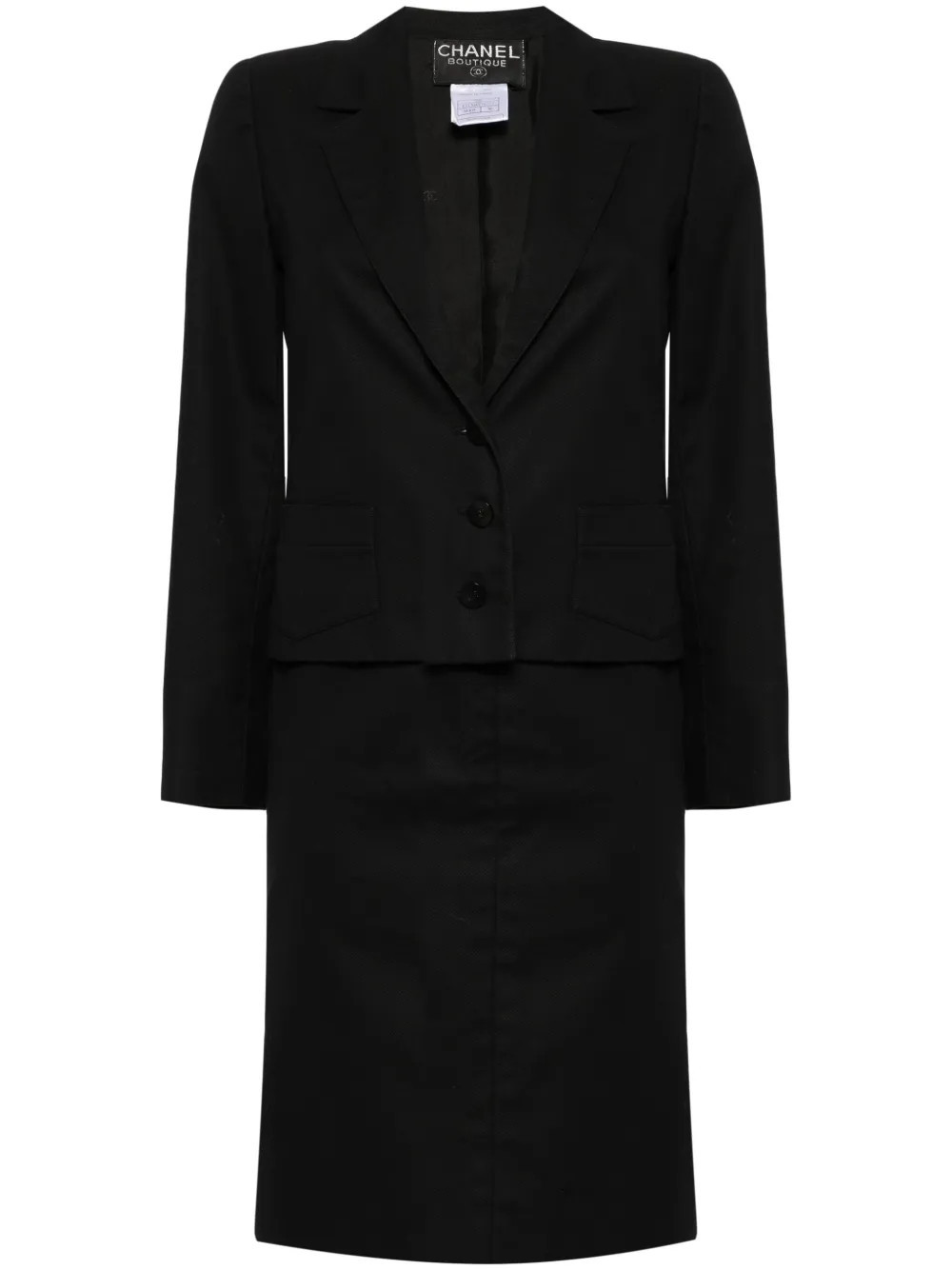 CHANEL Pre-Owned 1998 single-breasted skirt suit - Black | Farfetch Global