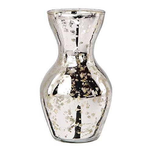Luna Bazaar Mini Vintage Mercury Glass Vase (4.5-Inch, Adelaide Cone Top Design, Silver) - Decora... | Walmart (US)