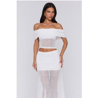 Sun Melt Knit Off Shoulder Top White | Hello Molly (US)