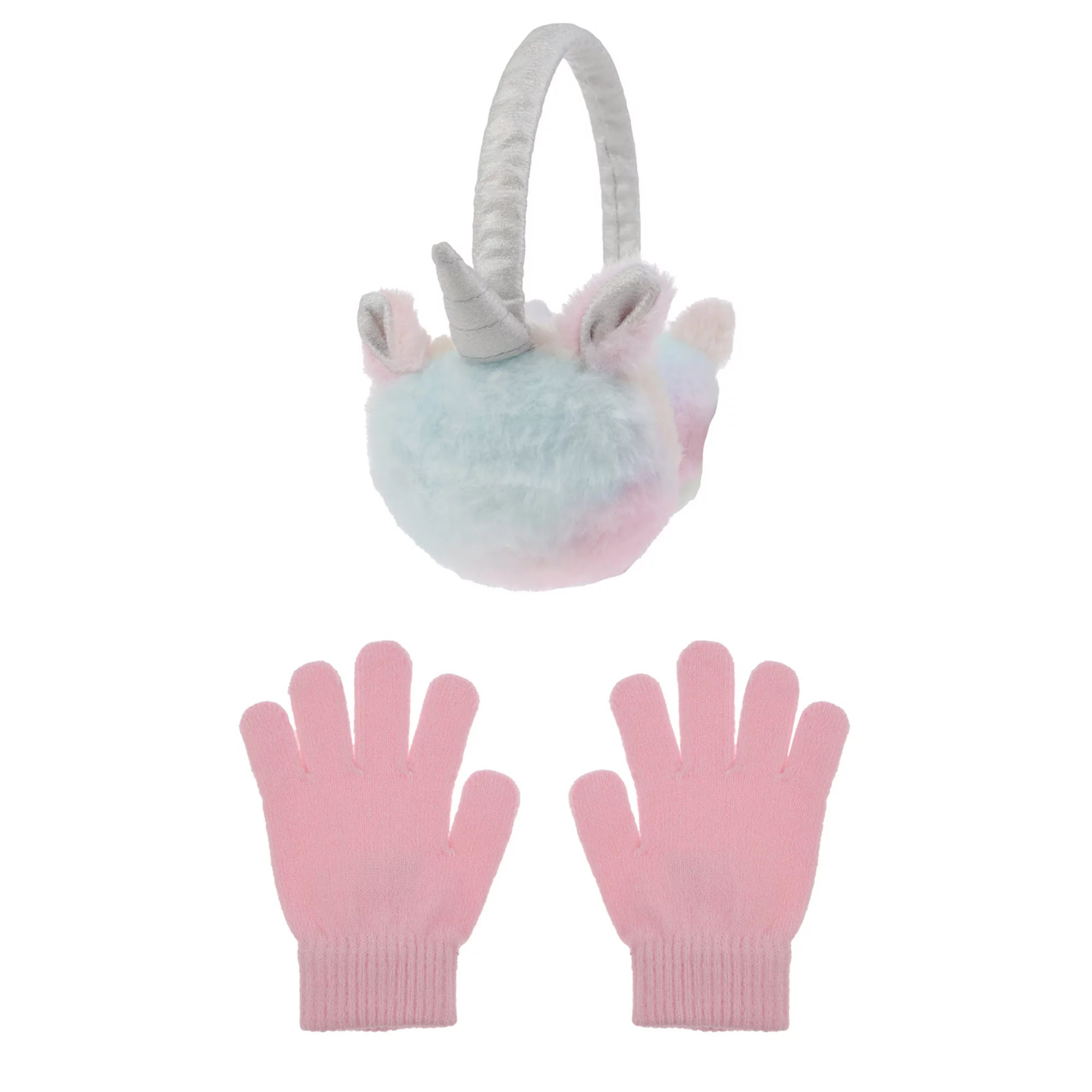 Girls Elli by Capelli Unicorn Faux Fur Earmuff & Gloves Set | Kohl's
