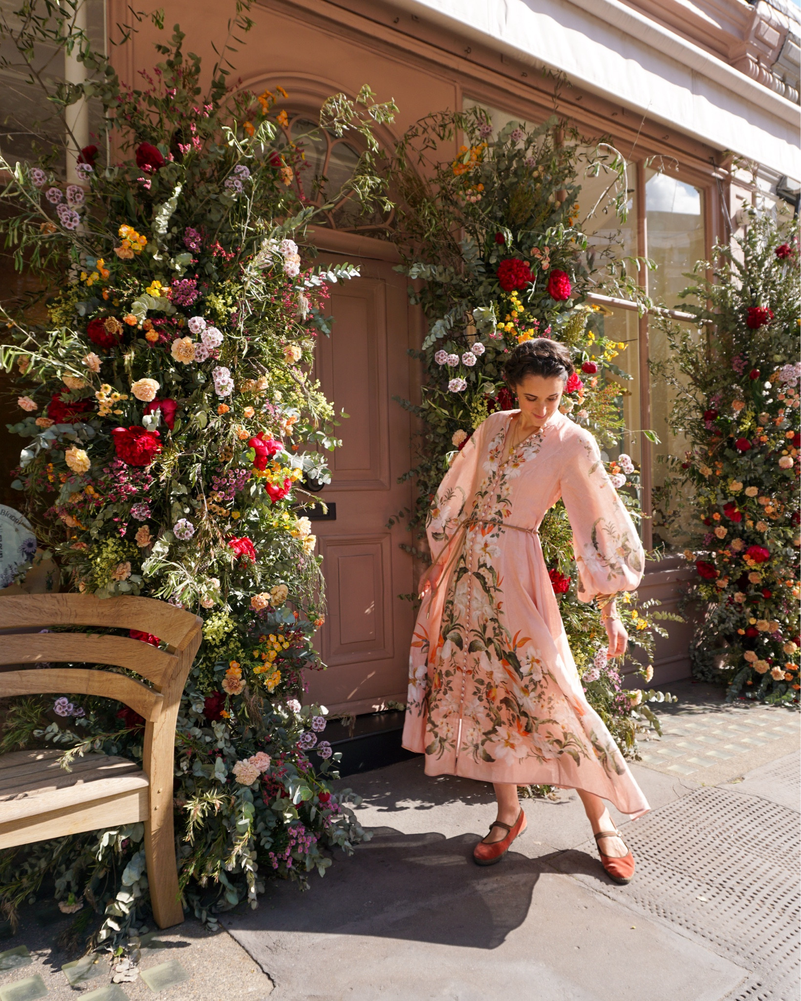 Billowing sleeves on this peach linen midi dress with florals and leather belt detail 💗 It's now discounted in the sale too!

#LTKwedding #LTKsummer #LTKeurope