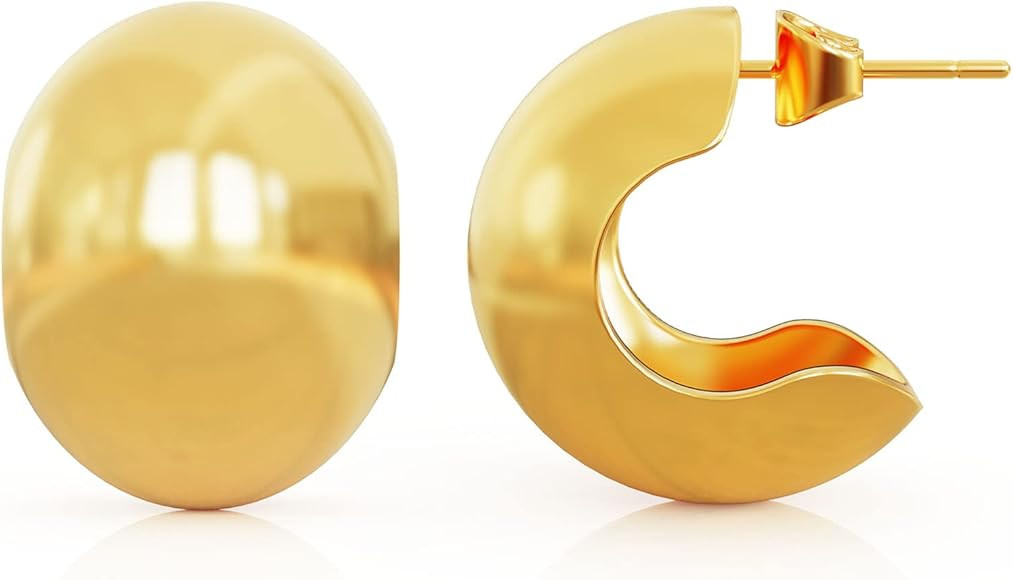 POVIK Clip On Earrings for Women Gold Hoop Earrings 14K Gold Plated Gold Ball Hypoallergenic Earr... | Amazon (US)