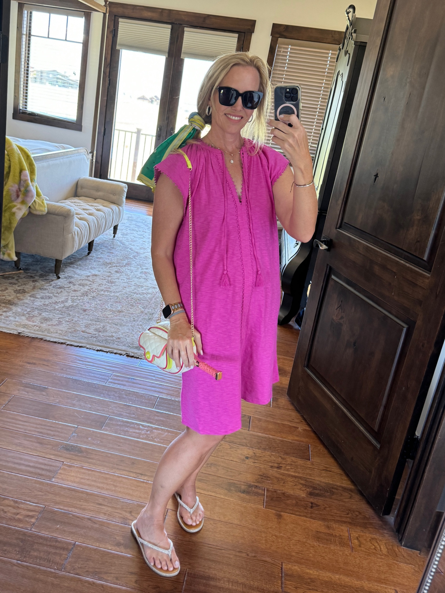 Summer fun with always a nod to tennis! Off the court and on my way to the pool! 

#LTKOver40 #LTKMidsize #LTKActive