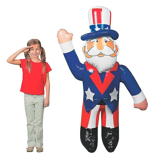Fun Express 64" Jumbo Inflatable Uncle Sam - Giant 5+ Foot Patriotic Outdoor Decoration for 4th o... | Amazon (US)