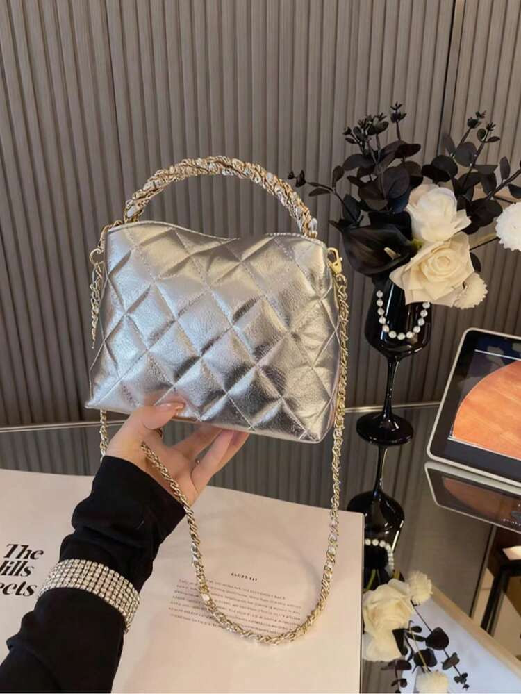 A Versatile And Exquisite Slanted Lunch Box Bag And A Small Handbag | SHEIN