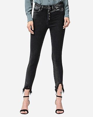 Flying Monkey High Waisted Button Fly Distressed Skinny Jeans, Women's Size:24 | Express