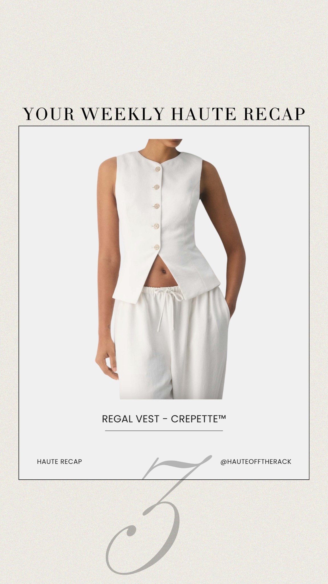 ICYMI: resharing a few things you might have missed last week! 

Obsessed with this crepette set from @aritzia because it’s so chic and doesn’t wrinkle! I’m wear the size 4 in both the top and the effortless pants.

#pantsset #aritzia #springoutfit #workwear #whitematchingset


#LTKootd #LTKSeasonal #LTKWorkwear