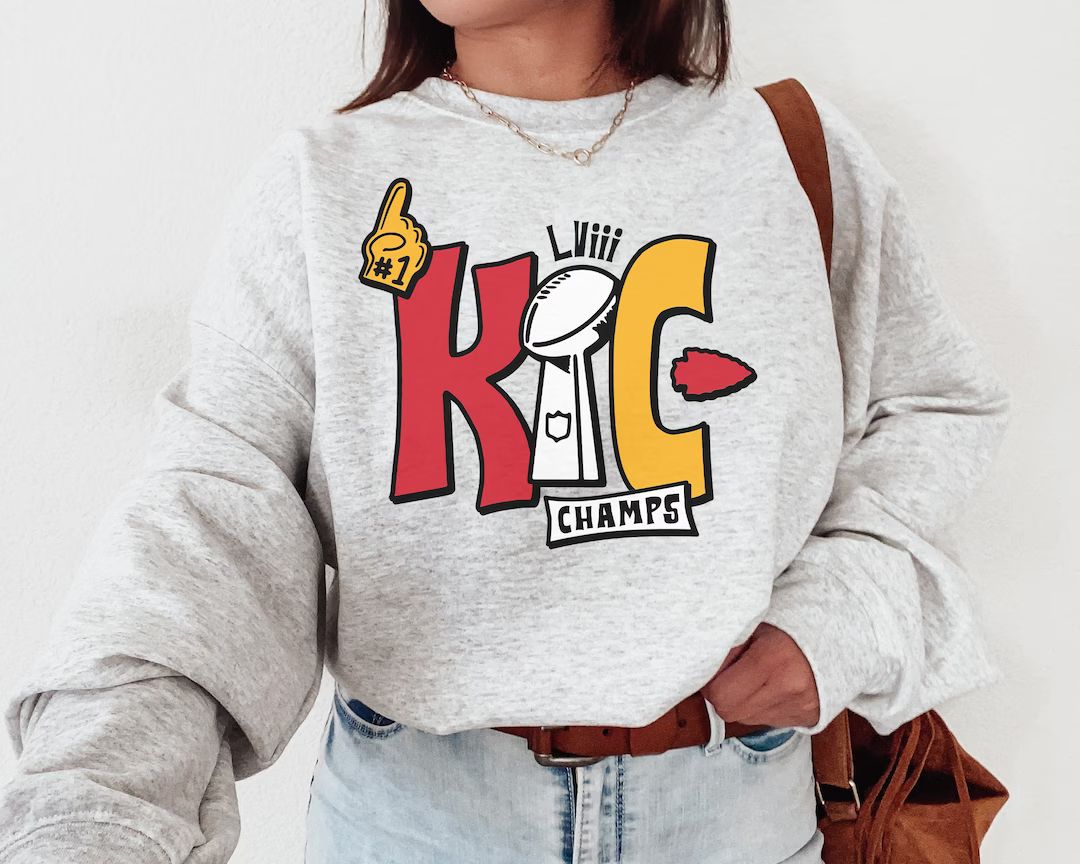 KC Chief SuperBowl Champions Crewneck Sweatshirt / T-Shirt, KC Champs Sweatshirt, Kansas City Shi... | Etsy (US)