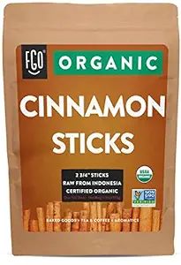 FGO Organic Korintje Cinnamon Sticks, 100% Raw from Indonesia, 100+ Sticks 2 3/4" Length (Pack of... | Amazon (US)