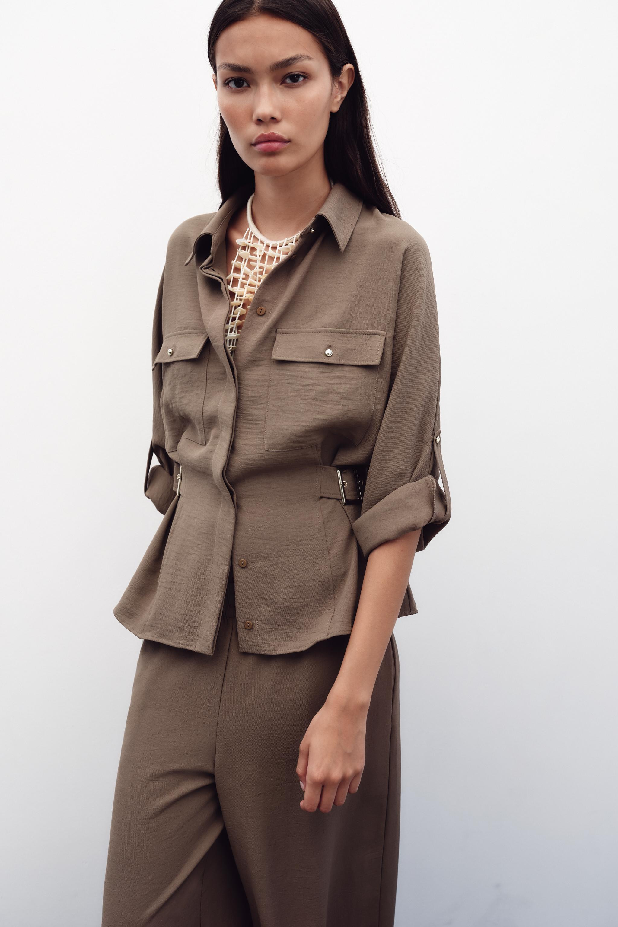 SAFARI SHIRT WITH SIDE BUCKLES | Zara US
