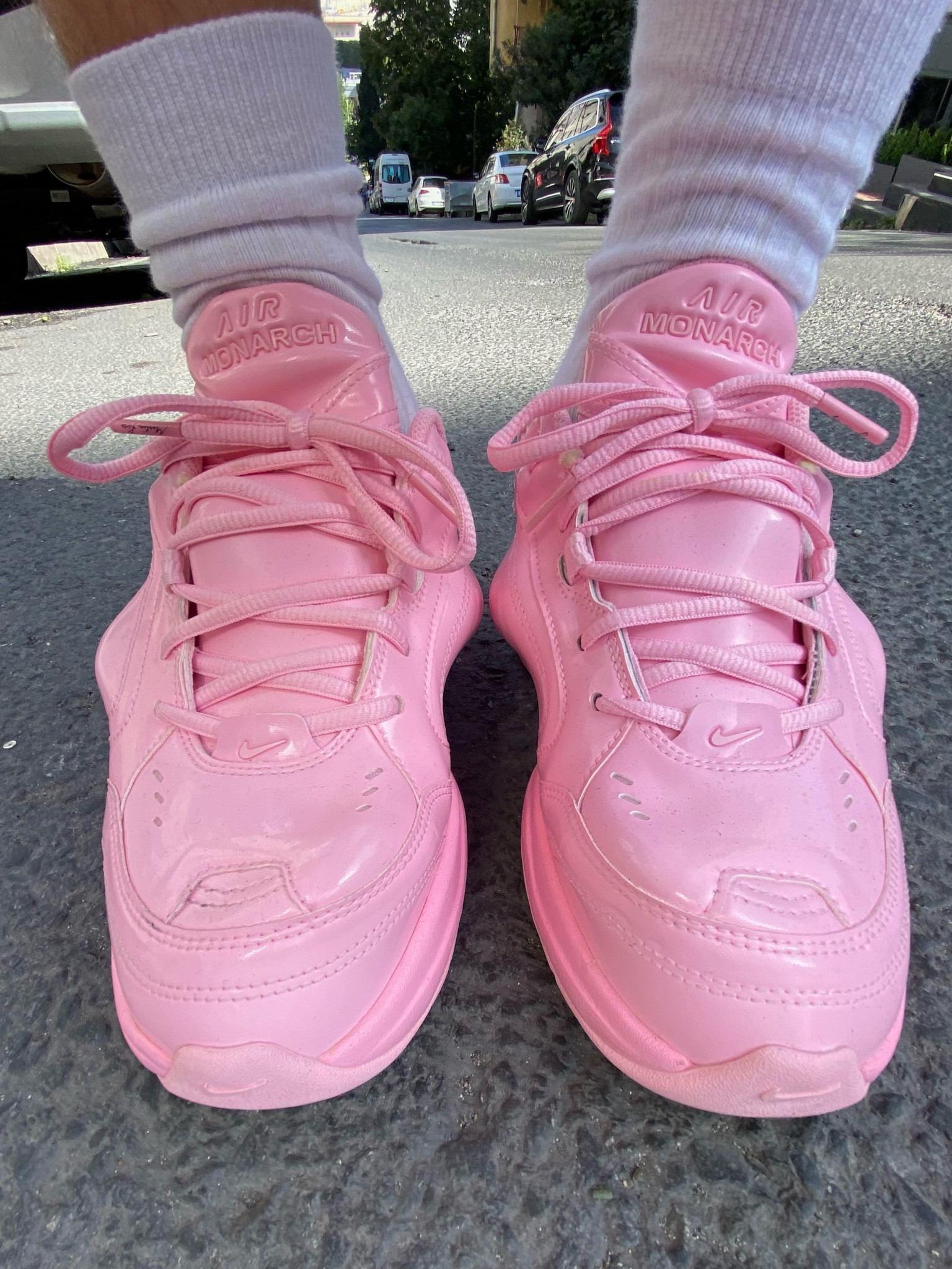 Nike X Martine Rose Air Monarch 4 in pink color - super cool shapes and very comfortable pair 🩷

#LTKSeasonal #LTKeurope #LTKMostLoved