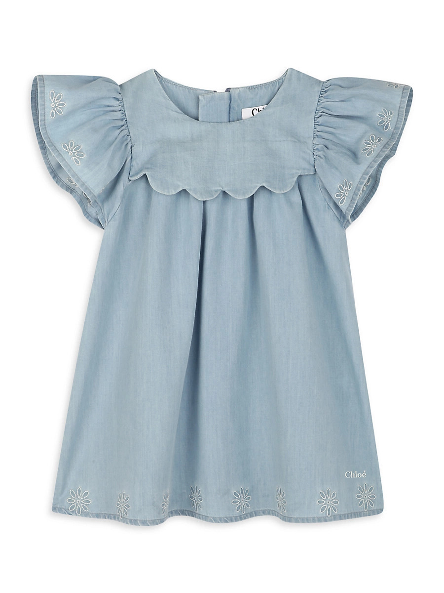 Baby Girl's Chambray Eyelet Dress - Denim Light Blue - Size 12 Months | Saks Fifth Avenue