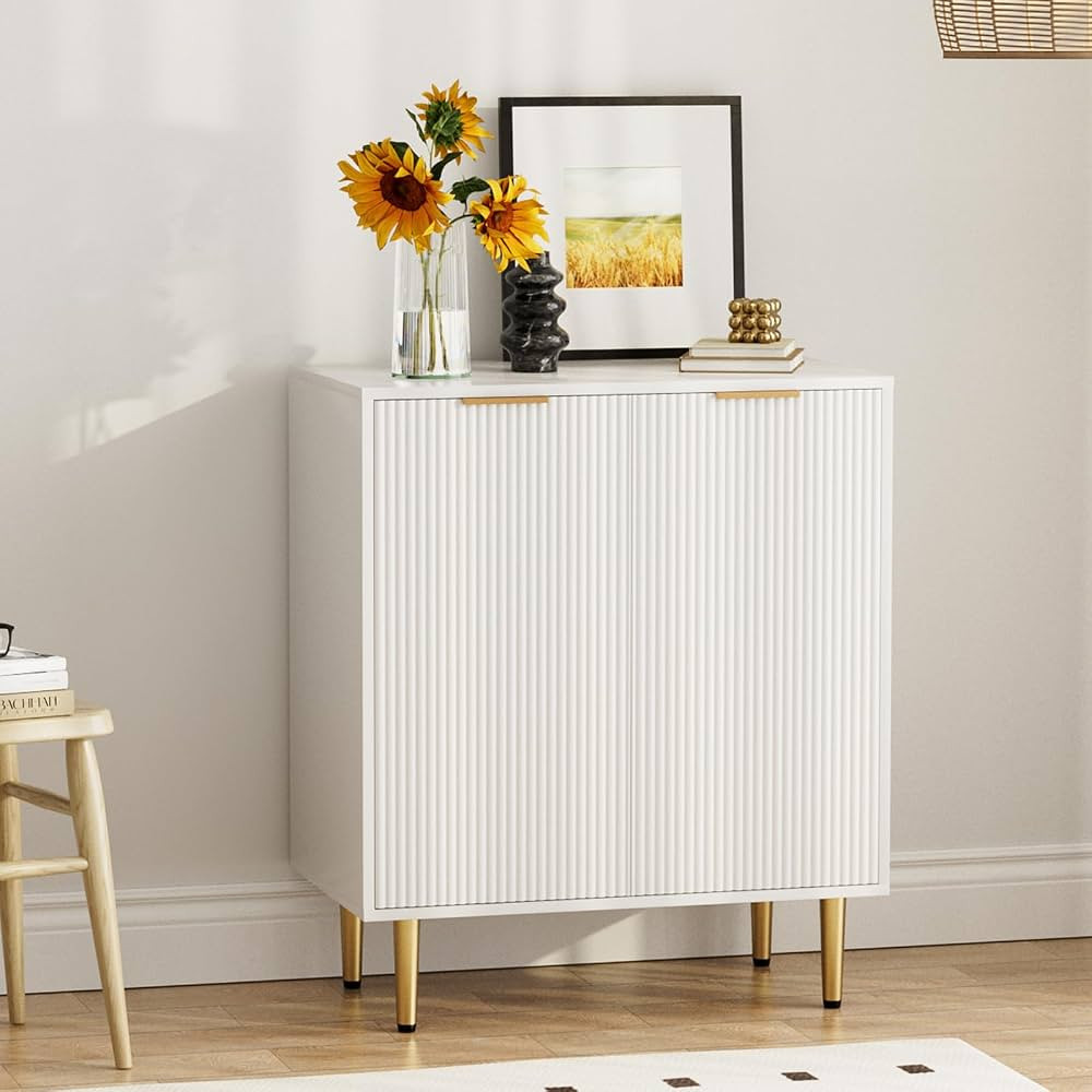IKIFLY Buffet Cabinet with Storage, Kitchen Sideboard Cabinet with Fluted Doors, Solid Metal Legs... | Amazon (US)