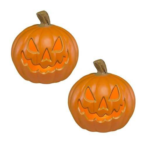 Xodus Battery Operated LED Light Pumpkin, Jack-O-Lantern, 8.5-inch, 2 Pack | Amazon (US)