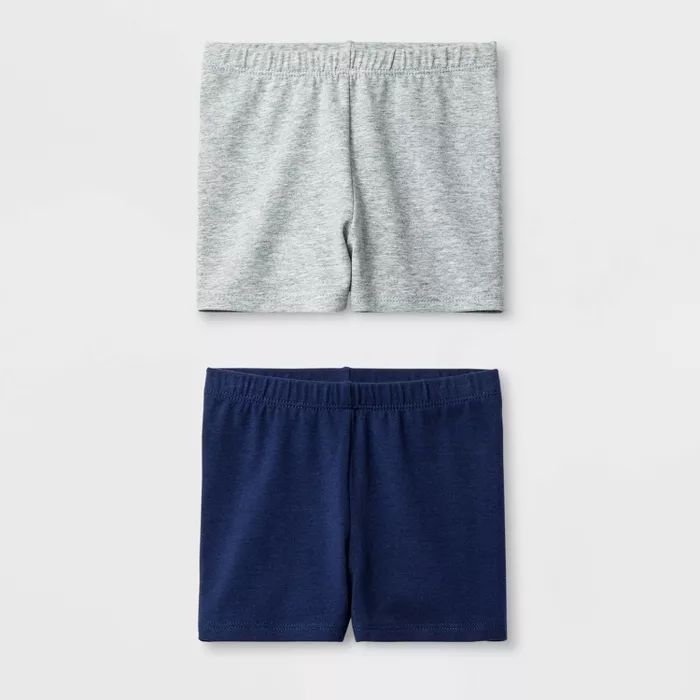 Toddler Girls' 2pk Tumble Trousers Shorts Set - Cat & Jack™ Navy/Gray | Target